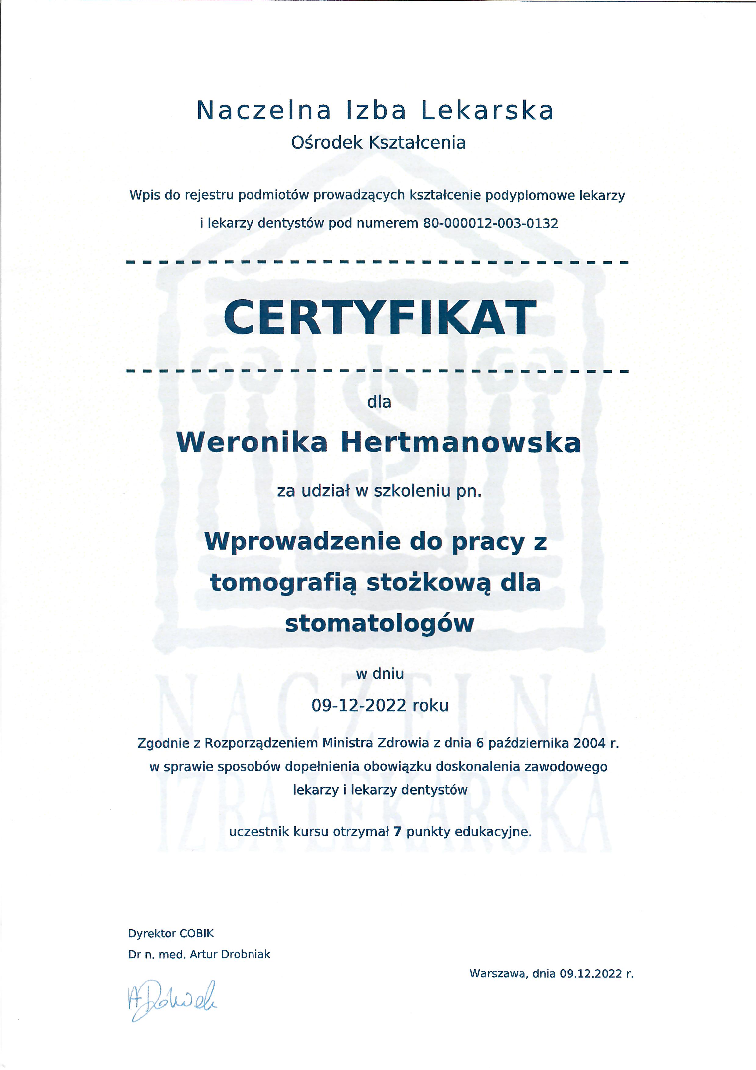 Certyfikat 1