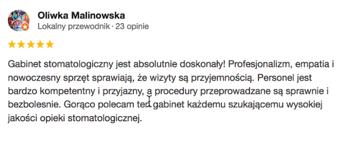 Opinia google Allecoudent - Implantologia