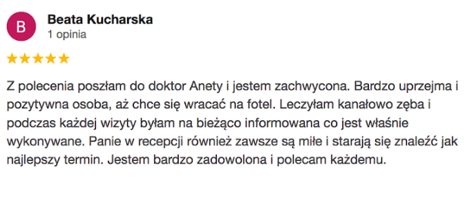 Opinia google Allecoudent - Laboratorium Protetyczne