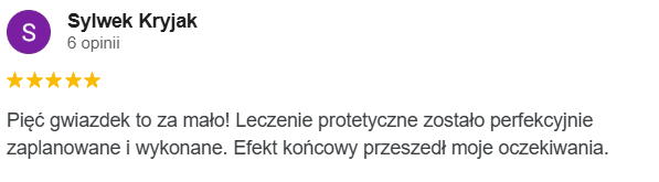 Opinia google Allecoudent - Protetyka
