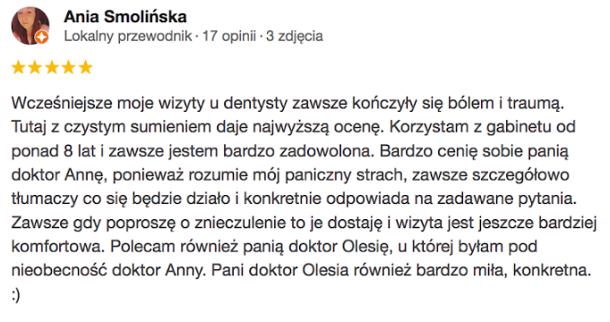 Opinia google Allecoudent - Stomatologia Dziecięca