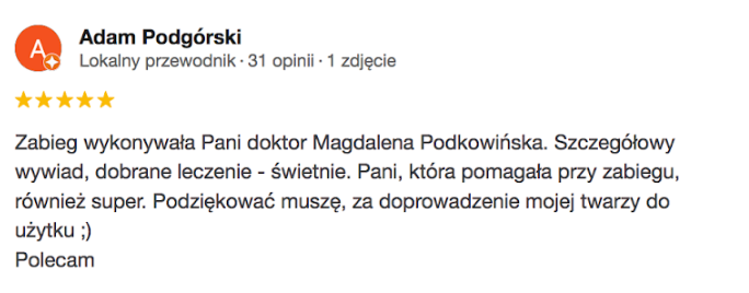 Opinia google Allecoudent - Stomatologia Dziecięca