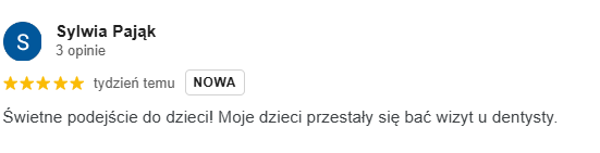 Opinia google Allecoudent - Stomatologia Dziecięca