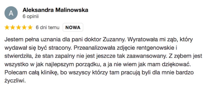 Opinia google Allecoudent - Stomatologia zachowawcza