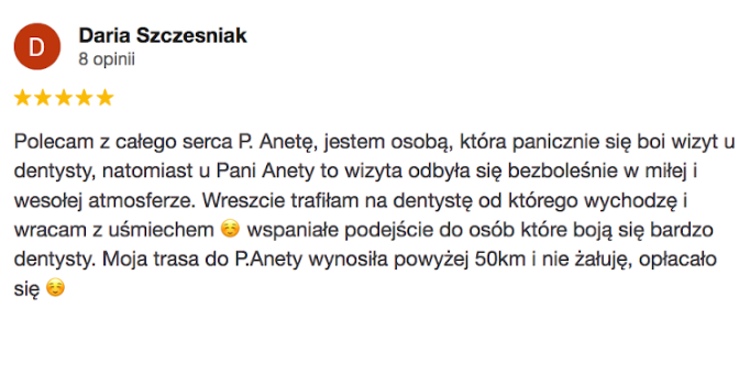Opinia google Allecoudent - Stomatologia zachowawcza