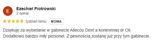 Opinia google Allecoudent - Wybielanie
