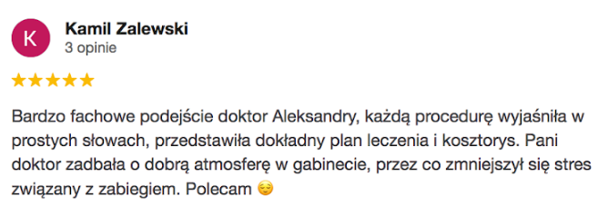 Opinia google Allecoudent - Wybielanie