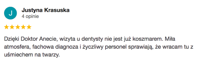 Opinia google Allecoudent - Znieczulenie Komputerowe